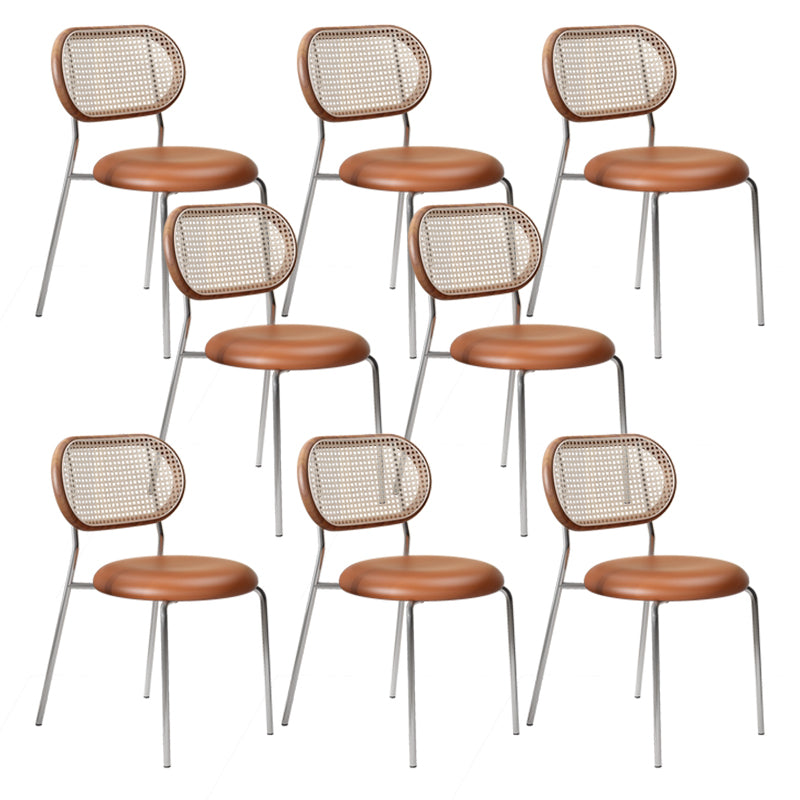 Contemporary Indoor-Outdoor Side Chair Upholstered Armless Dining Chairs