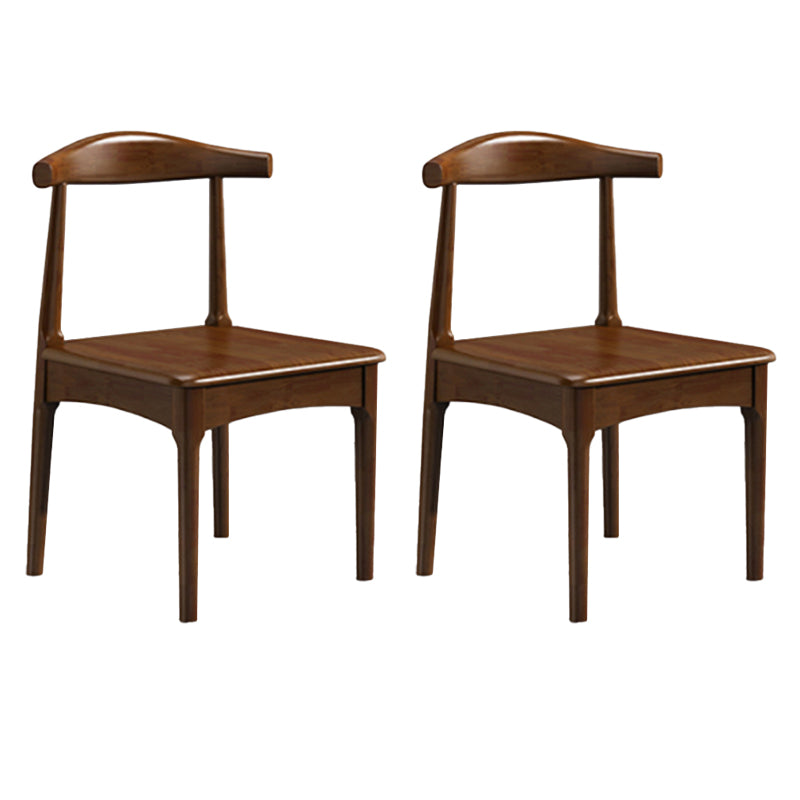 Wood Modern Style Side Chair Open Back Armless Chair for Home Use