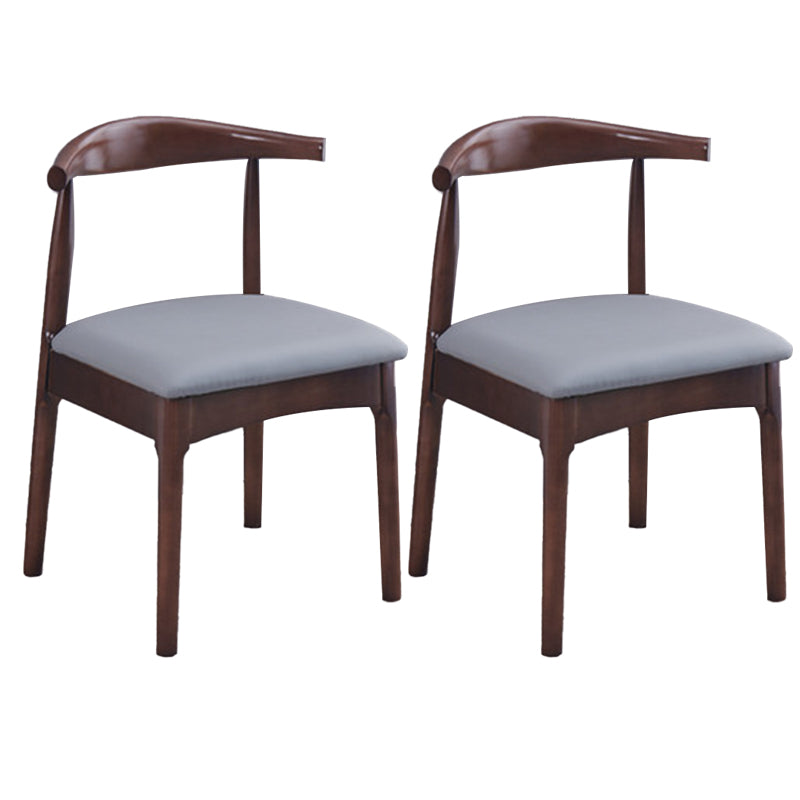 Wood Modern Style Side Chair Open Back Armless Chair for Home Use