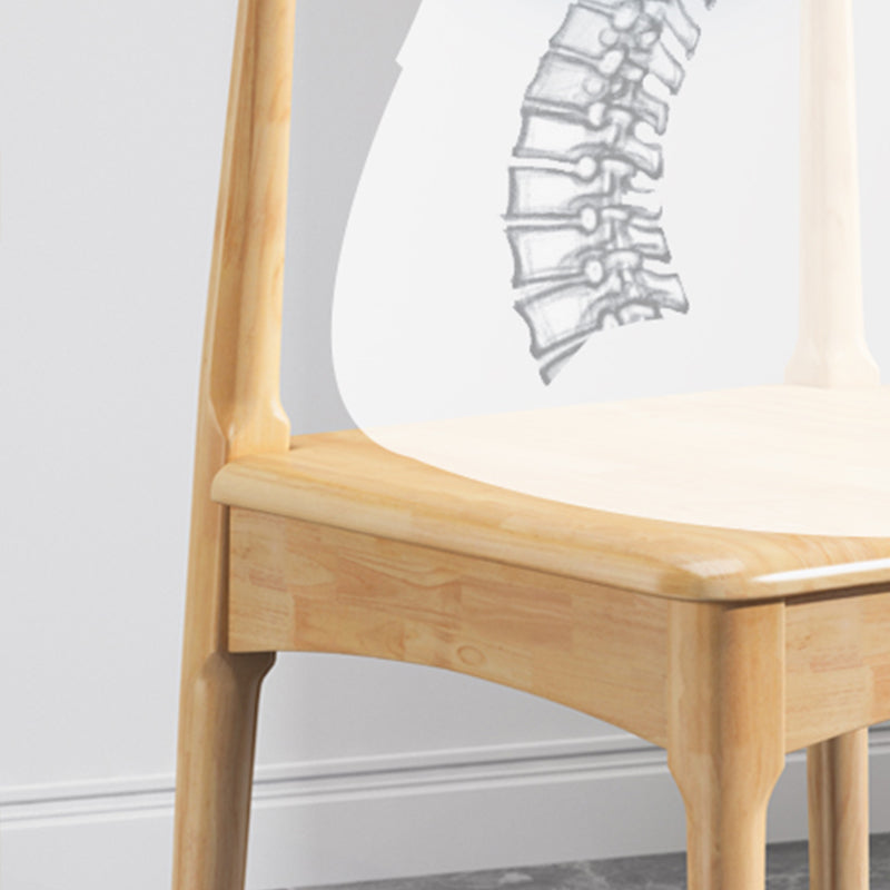 Wood Modern Style Side Chair Open Back Armless Chair for Home Use