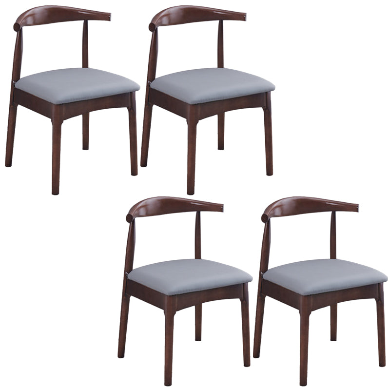 Wood Modern Style Side Chair Open Back Armless Chair for Home Use