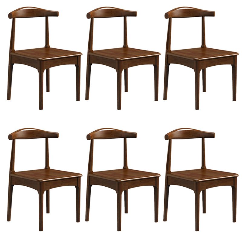 Wood Modern Style Side Chair Open Back Armless Chair for Home Use