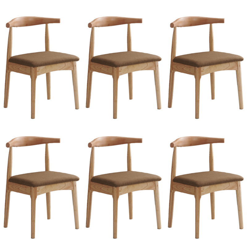 Wood Modern Style Side Chair Open Back Armless Chair for Home Use