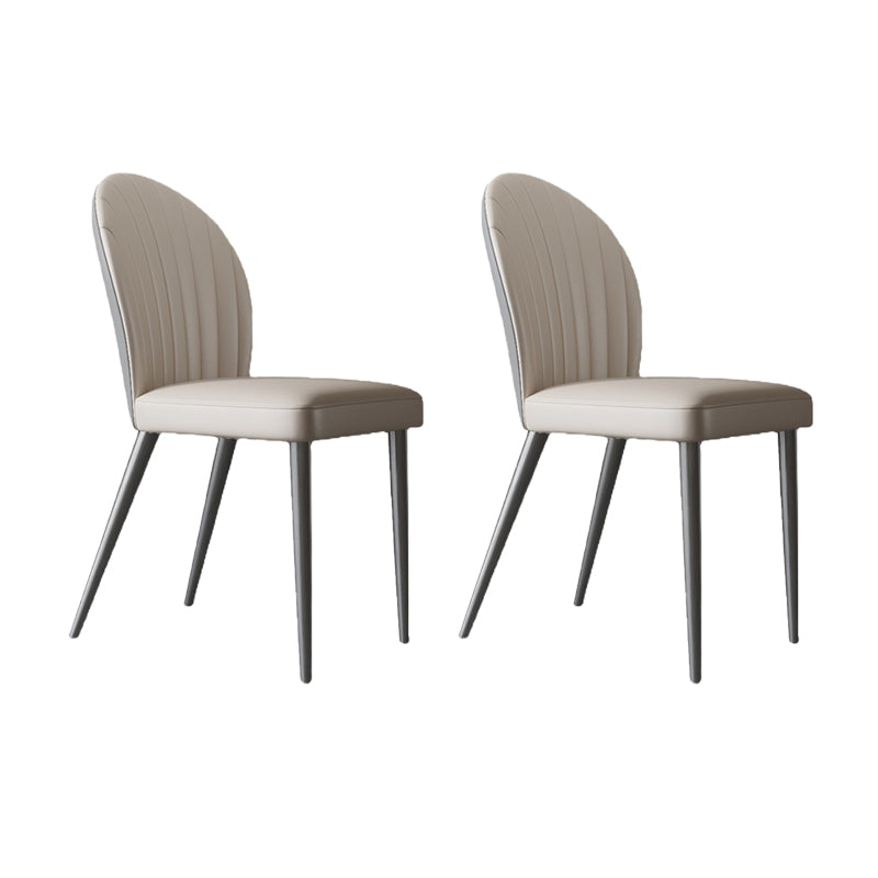 Contemporary Side Chair Metal Solid Back Dining Room Chair for Indoor