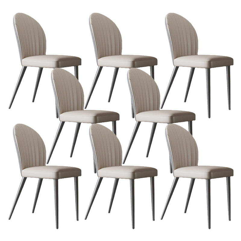 Contemporary Side Chair Metal Solid Back Dining Room Chair for Indoor