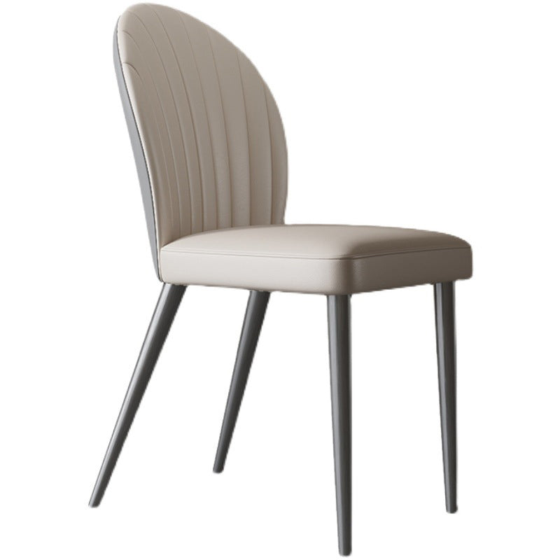 Contemporary Side Chair Metal Solid Back Dining Room Chair for Indoor