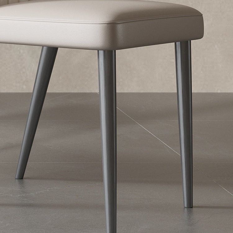 Contemporary Side Chair Metal Solid Back Dining Room Chair for Indoor