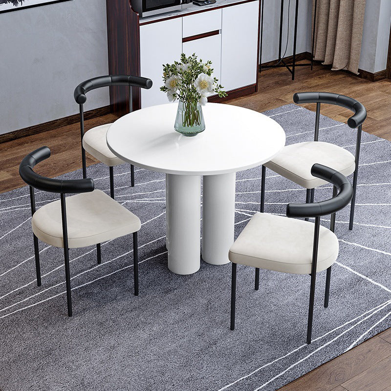 Modern Dining Side Chair Upholstered Armless Dining Chairs with Black Legs