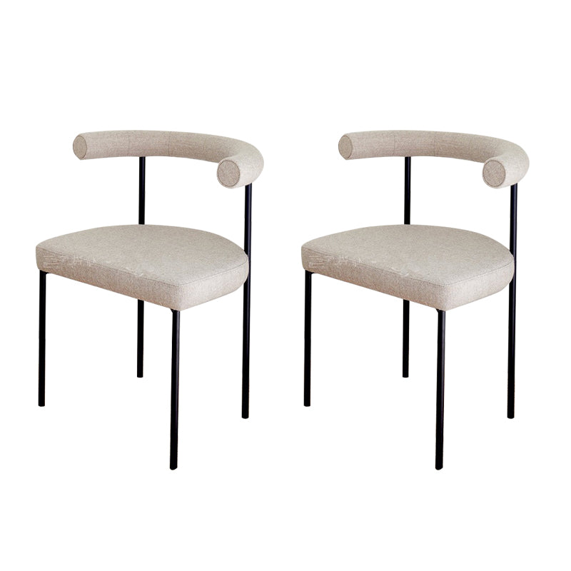 Modern Dining Side Chair Upholstered Armless Dining Chairs with Black Legs