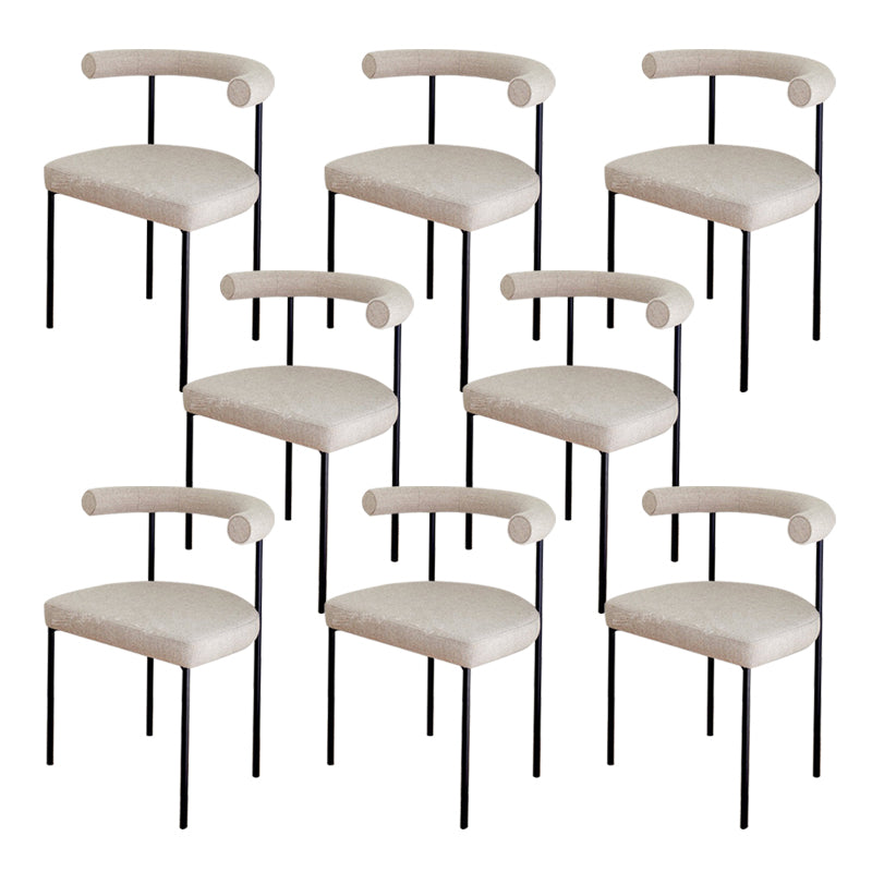 Modern Dining Side Chair Upholstered Armless Dining Chairs with Black Legs