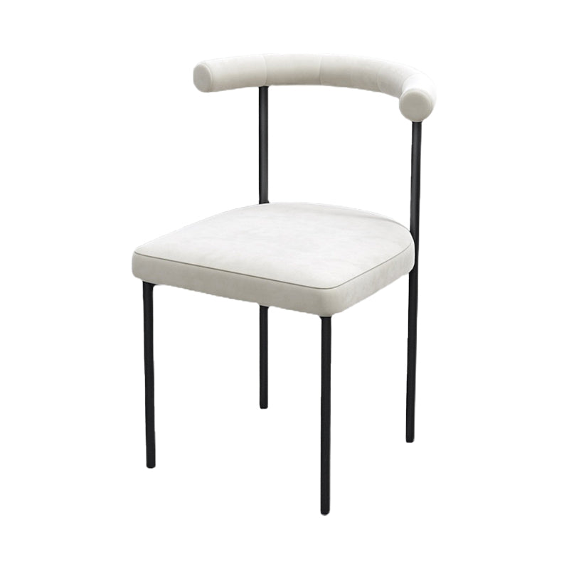 Modern Dining Side Chair Upholstered Armless Dining Chairs with Black Legs