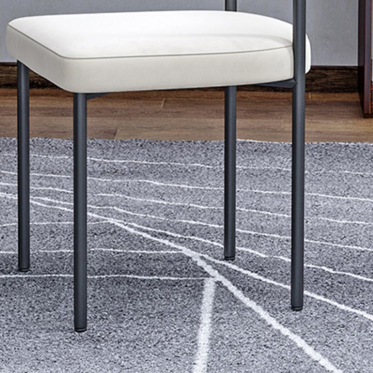Modern Dining Side Chair Upholstered Armless Dining Chairs with Black Legs