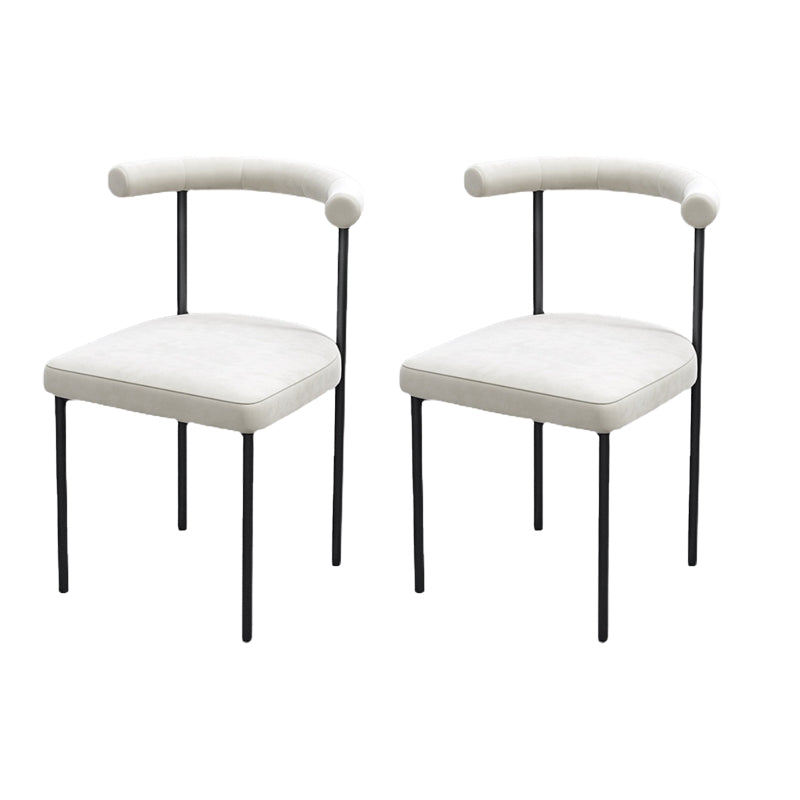 Modern Dining Side Chair Upholstered Armless Dining Chairs with Black Legs