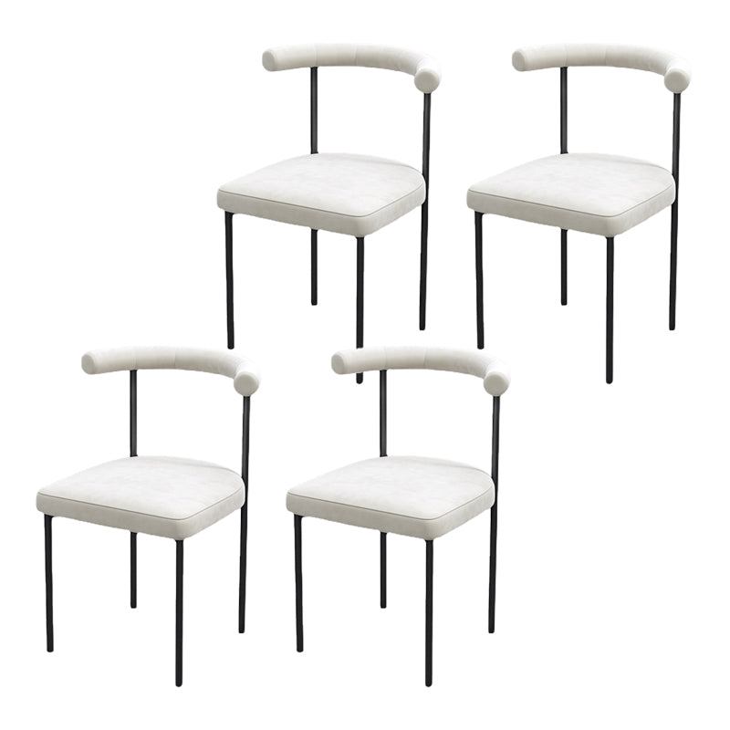 Modern Dining Side Chair Upholstered Armless Dining Chairs with Black Legs