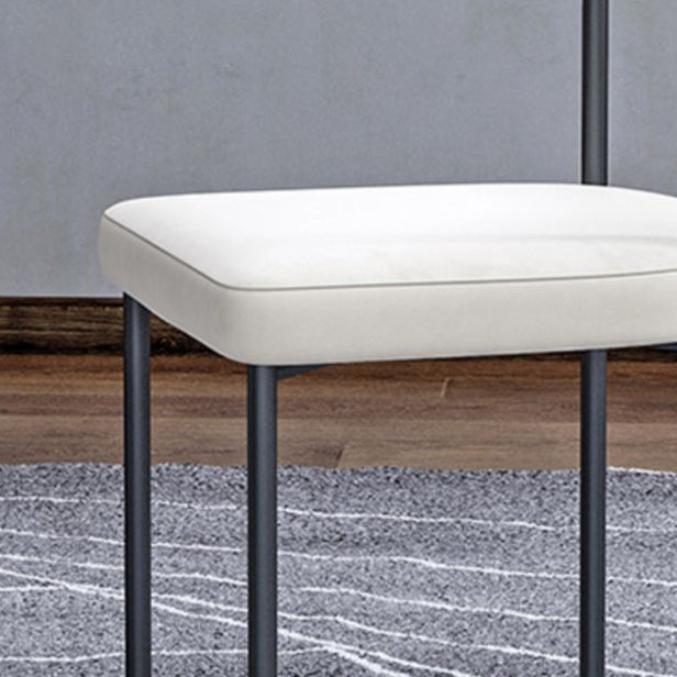 Modern Dining Side Chair Upholstered Armless Dining Chairs with Black Legs