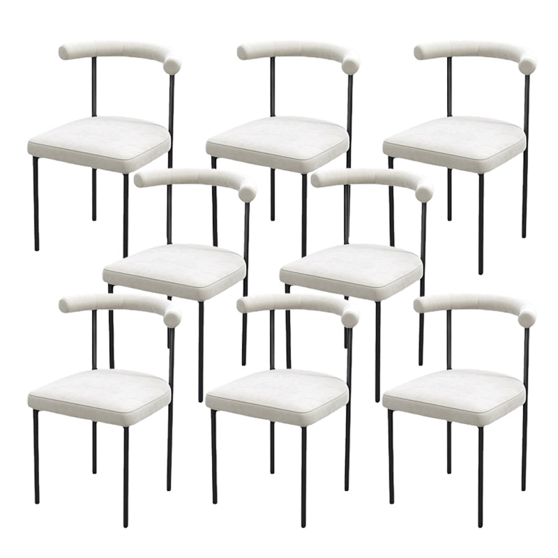 Modern Dining Side Chair Upholstered Armless Dining Chairs with Black Legs