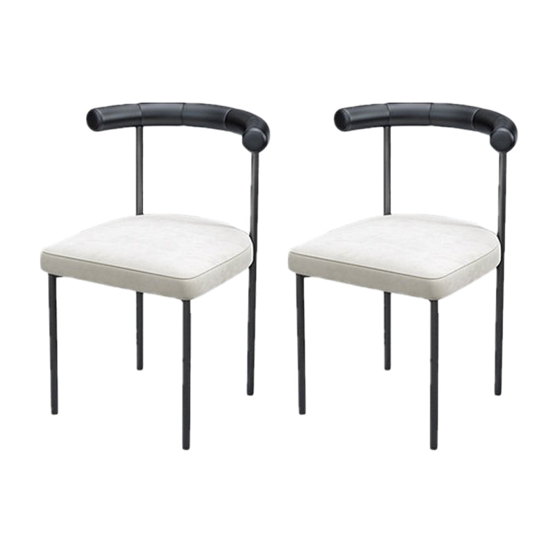 Modern Dining Side Chair Upholstered Armless Dining Chairs with Black Legs