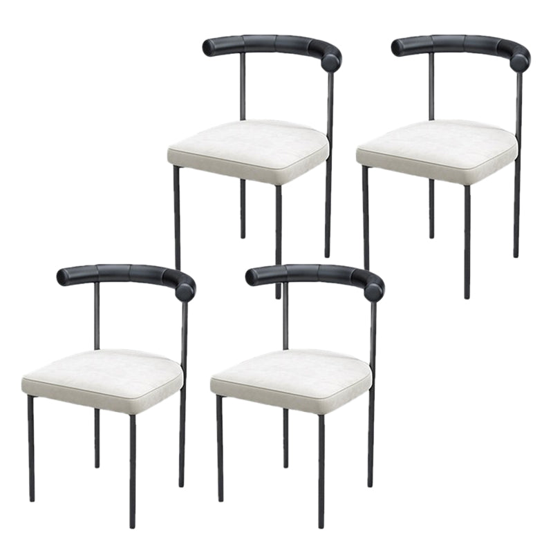 Modern Dining Side Chair Upholstered Armless Dining Chairs with Black Legs