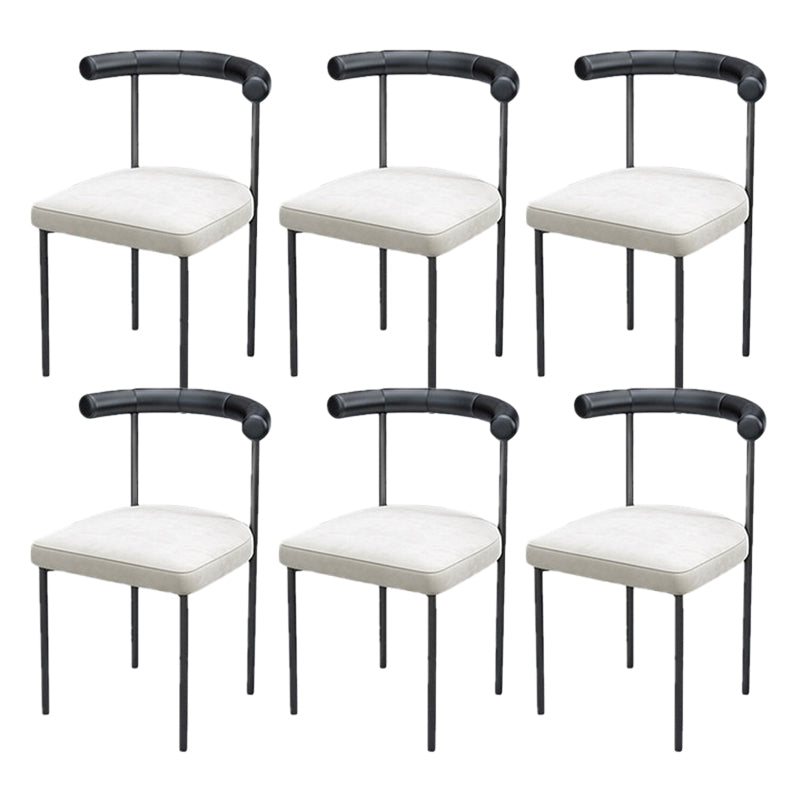 Modern Dining Side Chair Upholstered Armless Dining Chairs with Black Legs