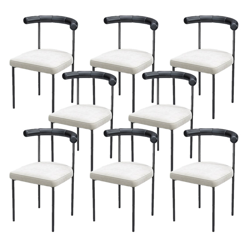 Modern Dining Side Chair Upholstered Armless Dining Chairs with Black Legs