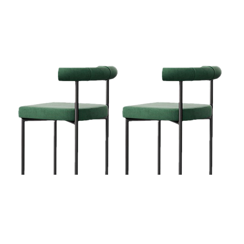 Modern Dining Side Chair Upholstered Armless Dining Chairs with Black Legs