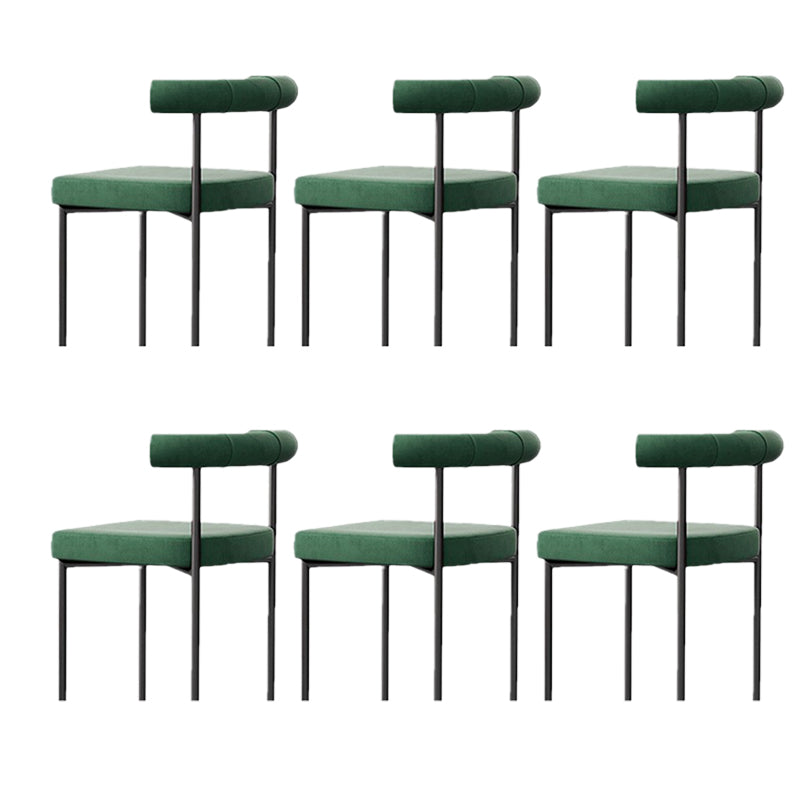 Modern Dining Side Chair Upholstered Armless Dining Chairs with Black Legs