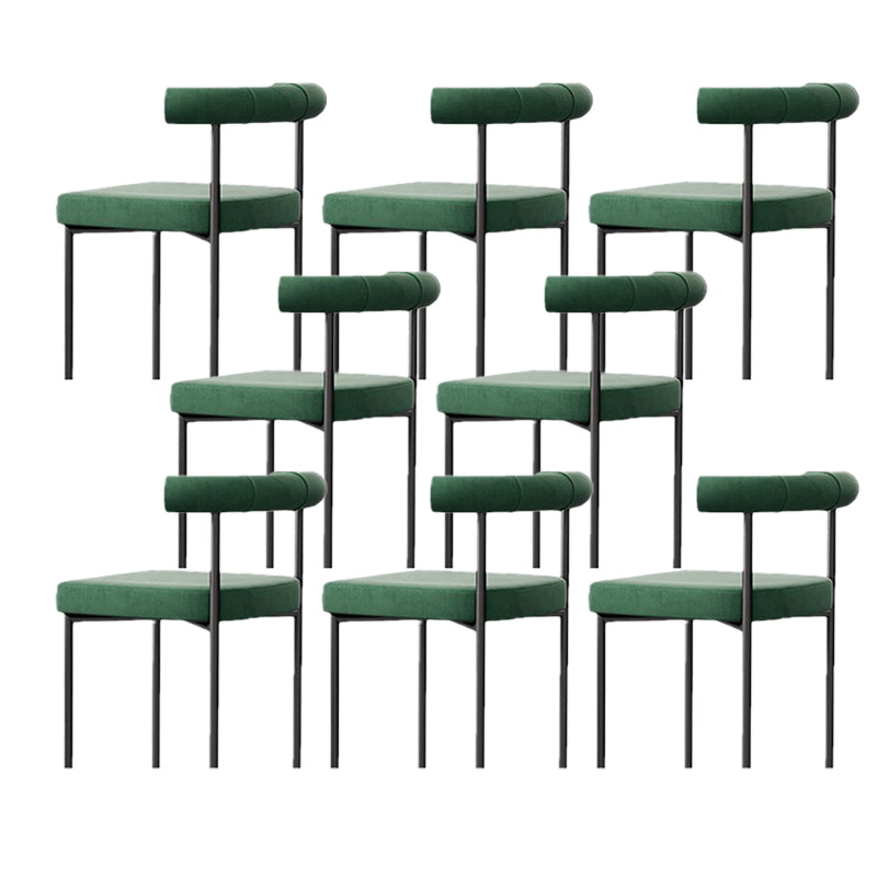 Modern Dining Side Chair Upholstered Armless Dining Chairs with Black Legs