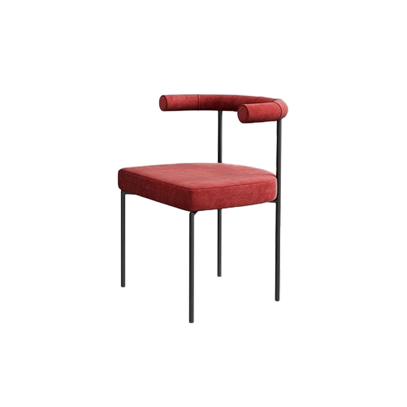 Modern Dining Side Chair Upholstered Armless Dining Chairs with Black Legs