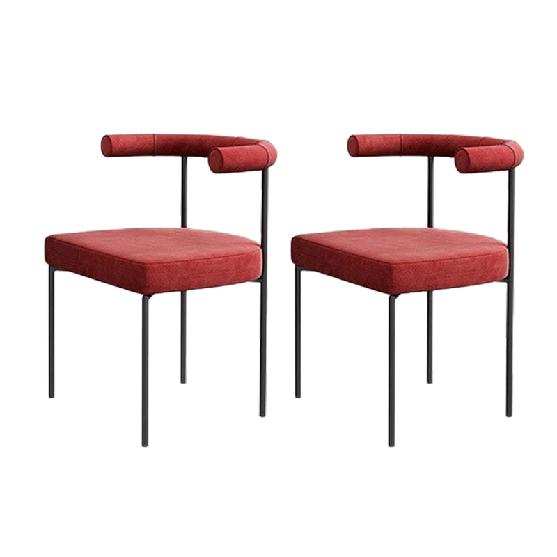 Modern Dining Side Chair Upholstered Armless Dining Chairs with Black Legs
