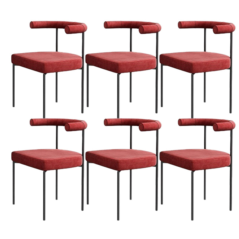 Modern Dining Side Chair Upholstered Armless Dining Chairs with Black Legs