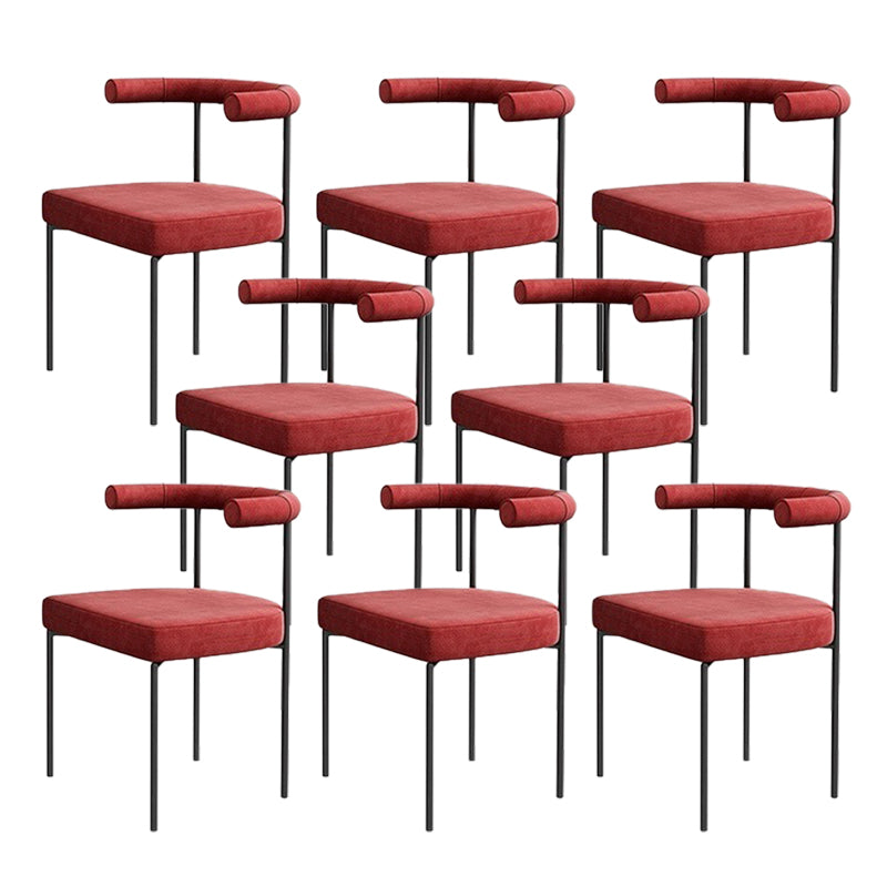 Modern Dining Side Chair Upholstered Armless Dining Chairs with Black Legs