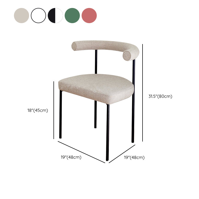 Modern Dining Side Chair Upholstered Armless Dining Chairs with Black Legs