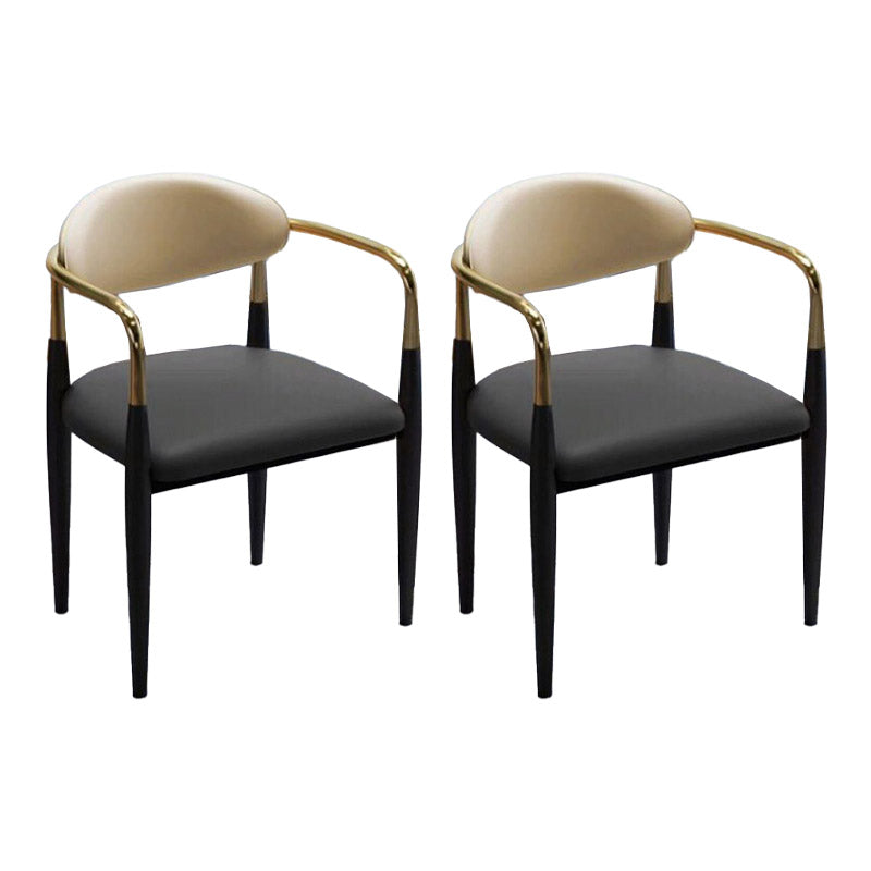 Faux Leather Dining Side Chair Open Back Dining Side Chair for Home