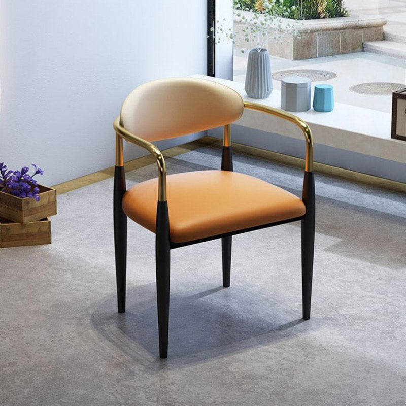 Faux Leather Dining Side Chair Open Back Dining Side Chair for Home
