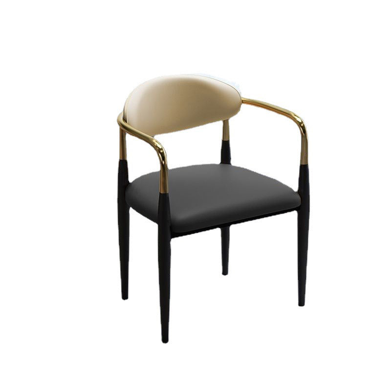 Faux Leather Dining Side Chair Open Back Dining Side Chair for Home