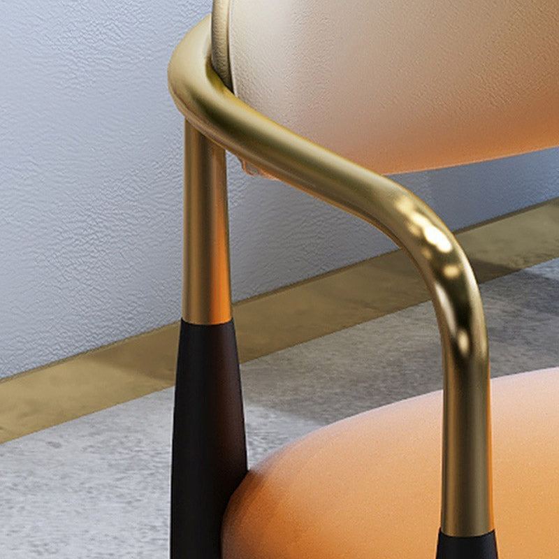 Faux Leather Dining Side Chair Open Back Dining Side Chair for Home