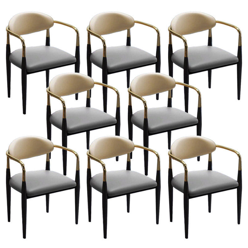 Faux Leather Dining Side Chair Open Back Dining Side Chair for Home