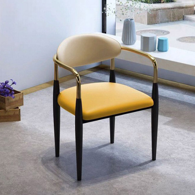 Faux Leather Dining Side Chair Open Back Dining Side Chair for Home