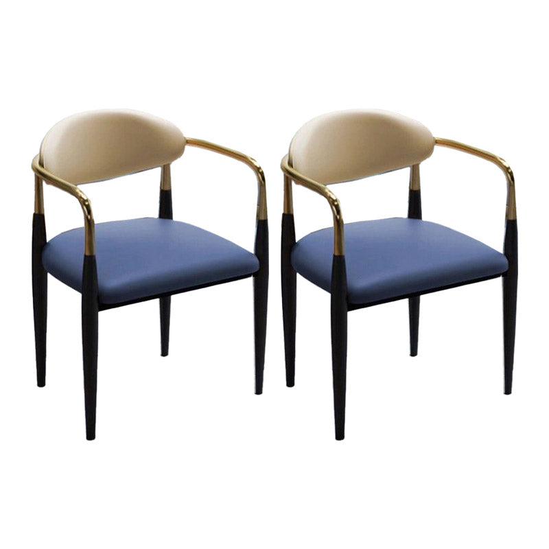 Faux Leather Dining Side Chair Open Back Dining Side Chair for Home