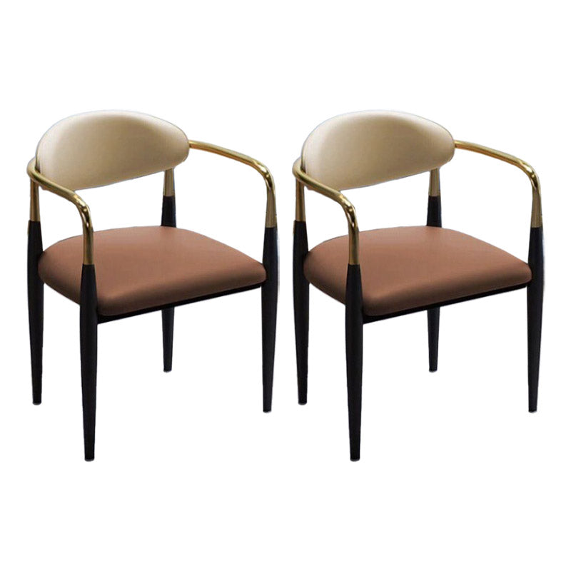 Faux Leather Dining Side Chair Open Back Dining Side Chair for Home