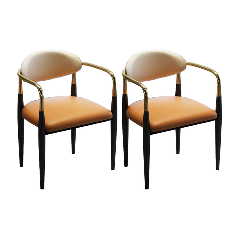 Faux Leather Dining Side Chair Open Back Dining Side Chair for Home