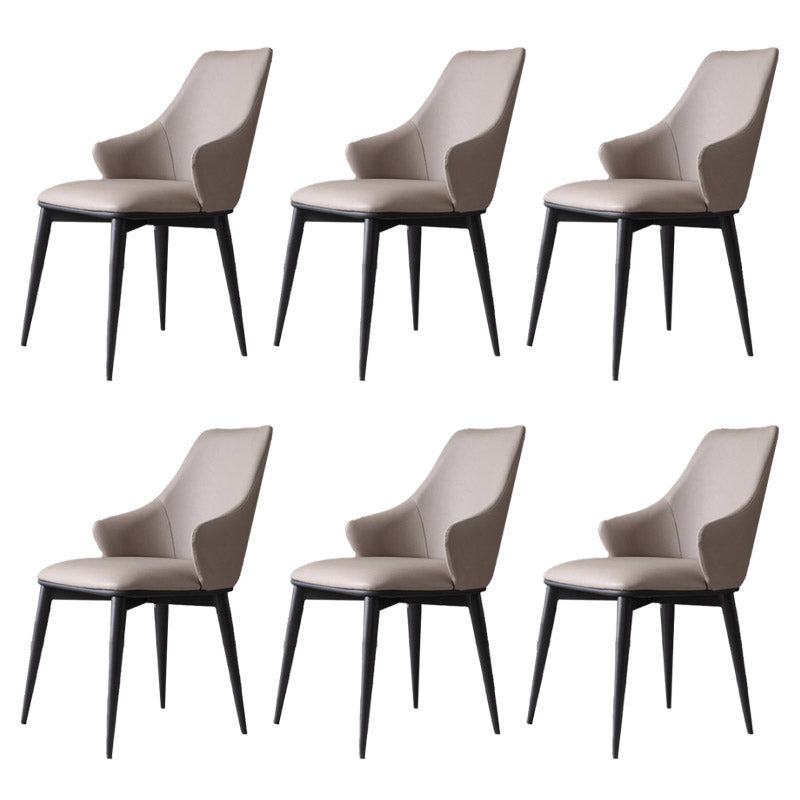 Industrial Style Arm Chair Metal Solid Back Dining Room Chair for Dining Room