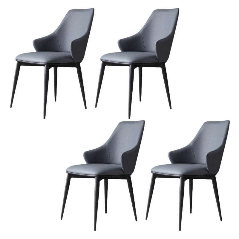 Industrial Style Arm Chair Metal Solid Back Dining Room Chair for Dining Room