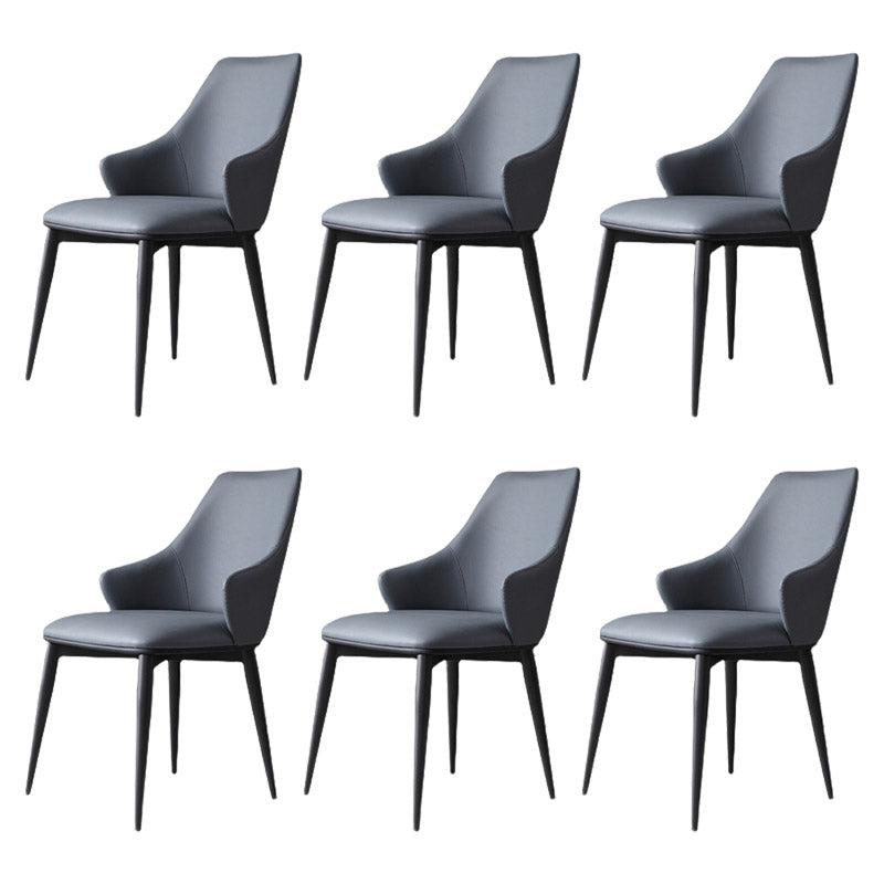 Industrial Style Arm Chair Metal Solid Back Dining Room Chair for Dining Room