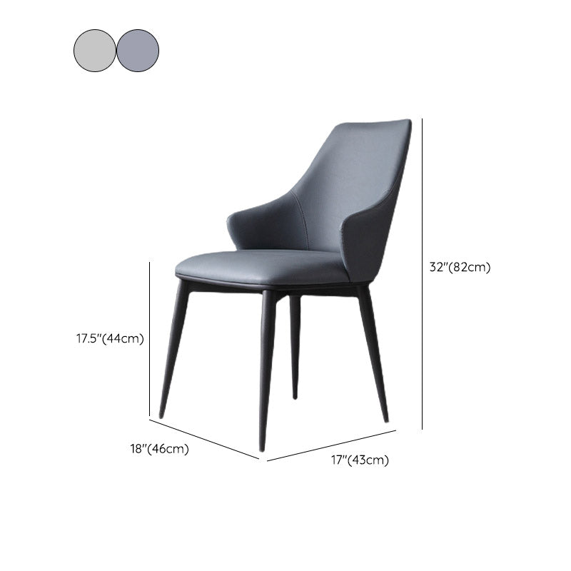Industrial Style Arm Chair Metal Solid Back Dining Room Chair for Dining Room
