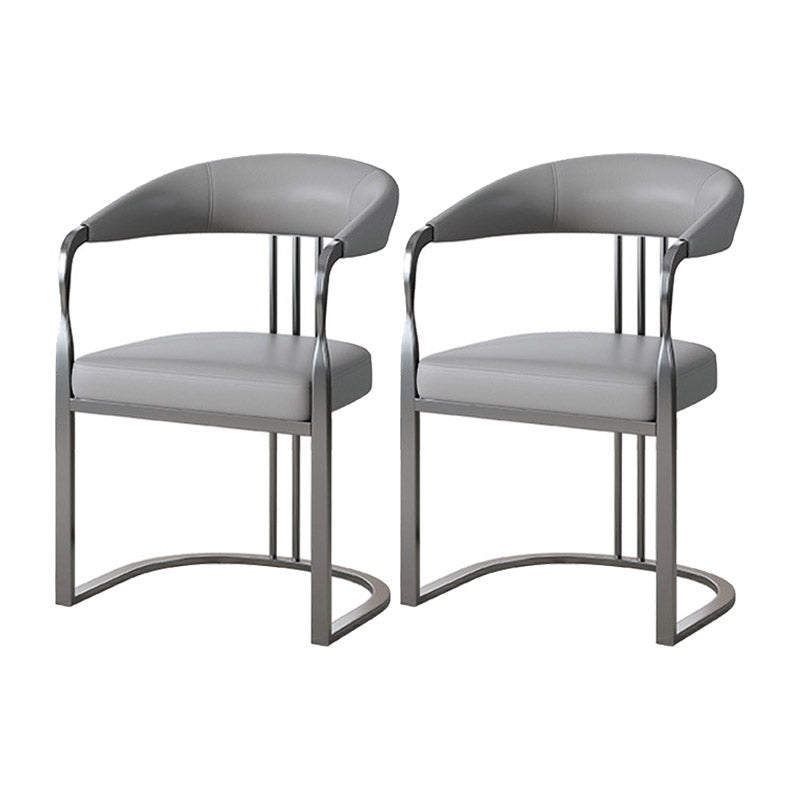 Glam Style Side Chair Metal Slat Back Dining Room Chair for Indoor