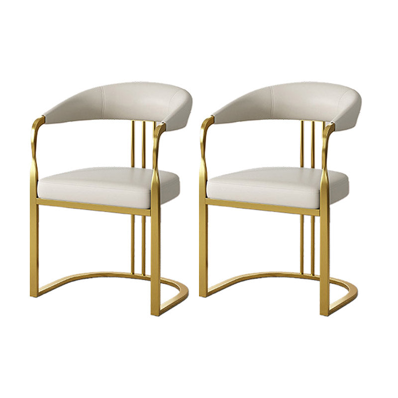 Glam Style Side Chair Metal Slat Back Dining Room Chair for Indoor