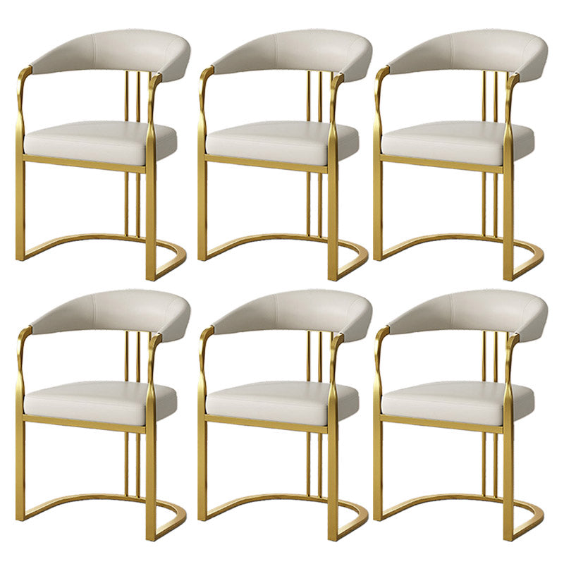 Glam Style Side Chair Metal Slat Back Dining Room Chair for Indoor
