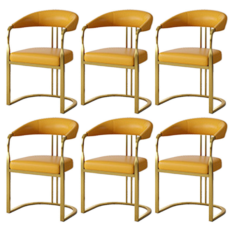 Glam Style Side Chair Metal Slat Back Dining Room Chair for Indoor