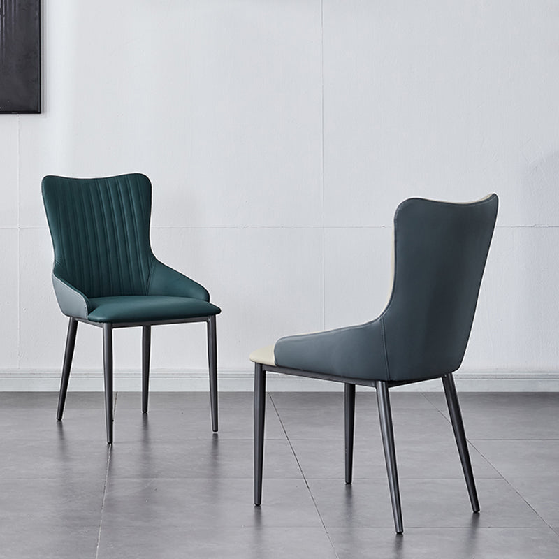 Industrial Arm Chair Solid Back Metal Dining Room Chair for Dining Room